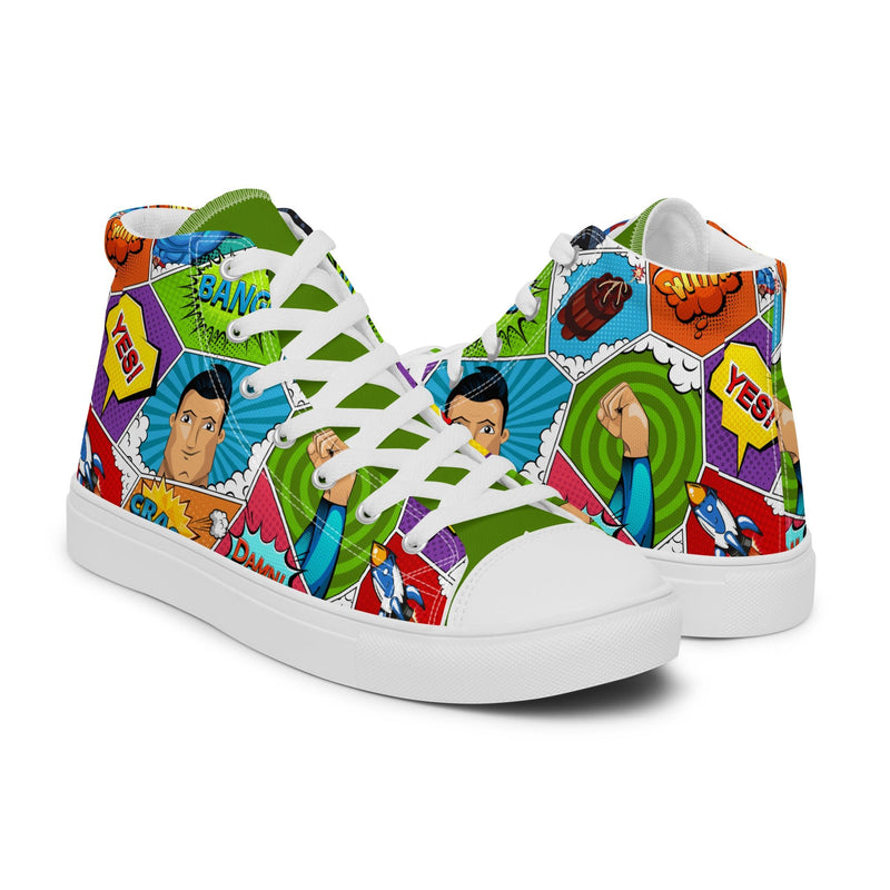Pop Art Hero High Top #213 - Lifestyle Shot | HA!LO Canvas Sneakers