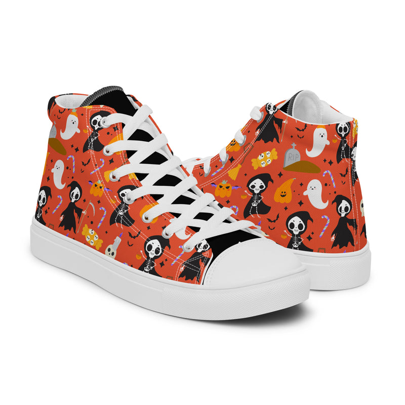 Orange Halloween High Top #232 - Top Down View | HA!LO Canvas Sneakers