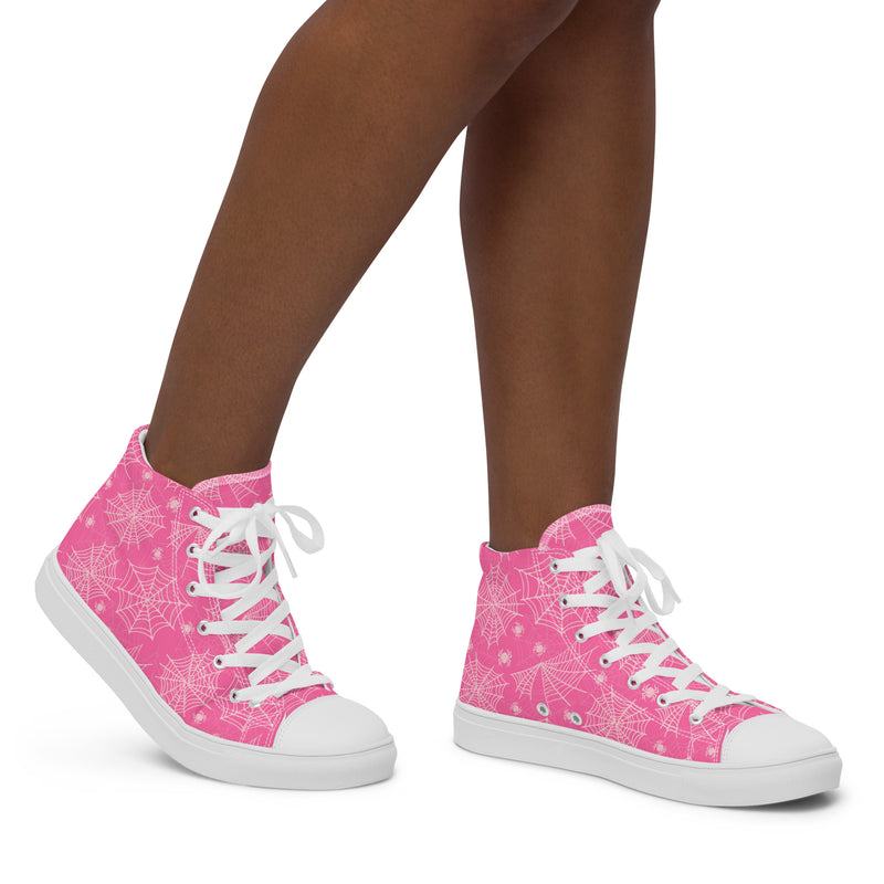 Pink Snowflake High Top #241 - Opposite Side | HA!LO Canvas Sneakers