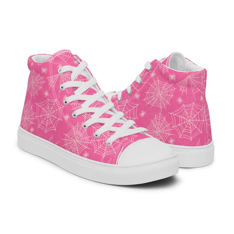 Pink Snowflake High Top #241 - Top Down View | HA!LO Canvas Sneakers