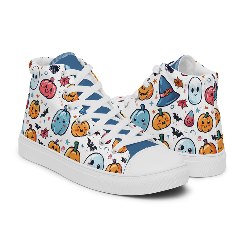 Halloween Pumpkin High Top #242 - Top Down View | HA!LO Canvas Sneakers