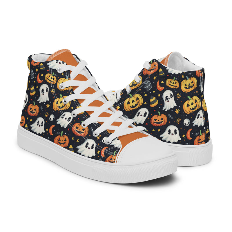 Halloween Ghost High Top #244 - Top Down View | HA!LO Canvas Sneakers