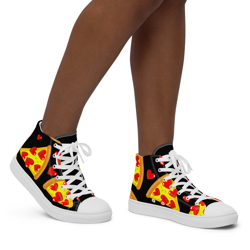 Pizza Heart High Top #258 - Opposite Side | HA!LO Canvas Sneakers