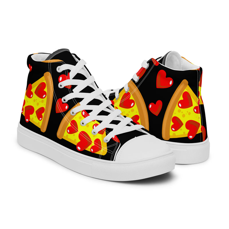 Pizza Heart High Top #258 - Top Down View | HA!LO Canvas Sneakers