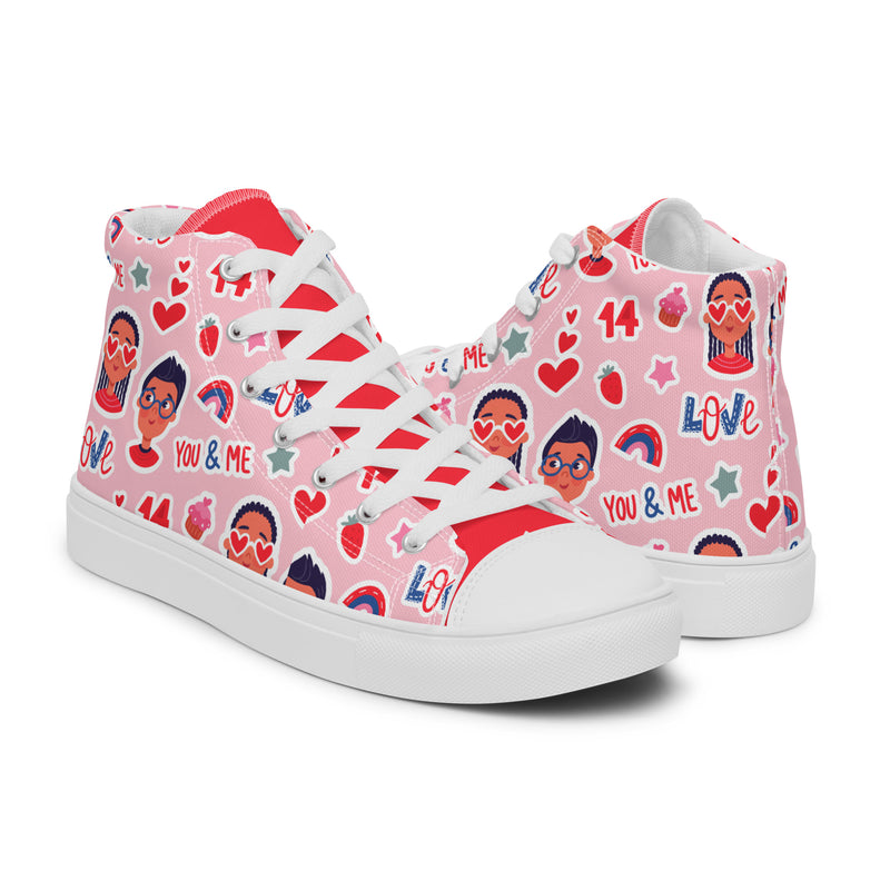 Valentine Girl High Top #259 - Top Down View | HA!LO Canvas Sneakers