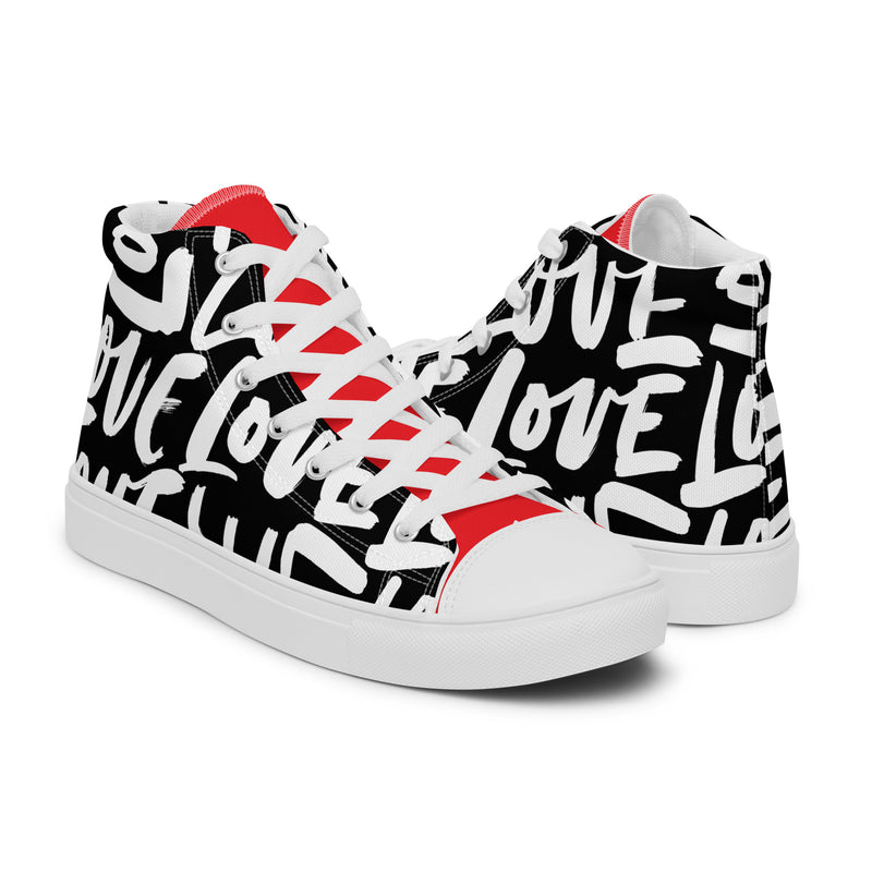 Love Typography High Top #260 - Top Down View | HA!LO Canvas Sneakers