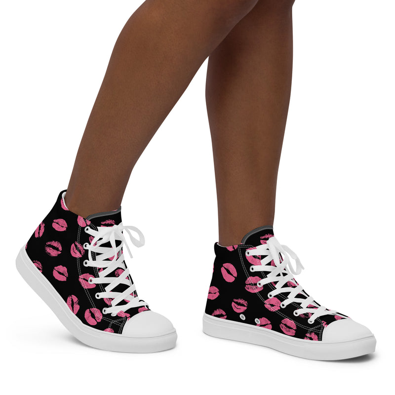 Lipstick Kiss High Top #262 - Opposite Side | HA!LO Canvas Sneakers