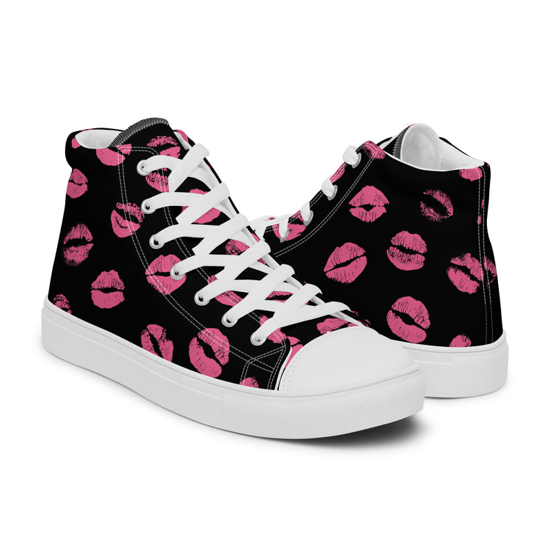 Lipstick Kiss High Top #262 - Top Down View | HA!LO Canvas Sneakers