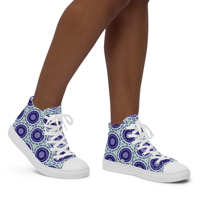Violet Circle High Top #255 - Opposite Side | HA!LO Canvas Sneakers
