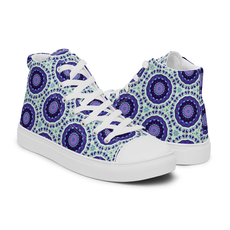 Violet Circle High Top #255 - Top Down View | HA!LO Canvas Sneakers