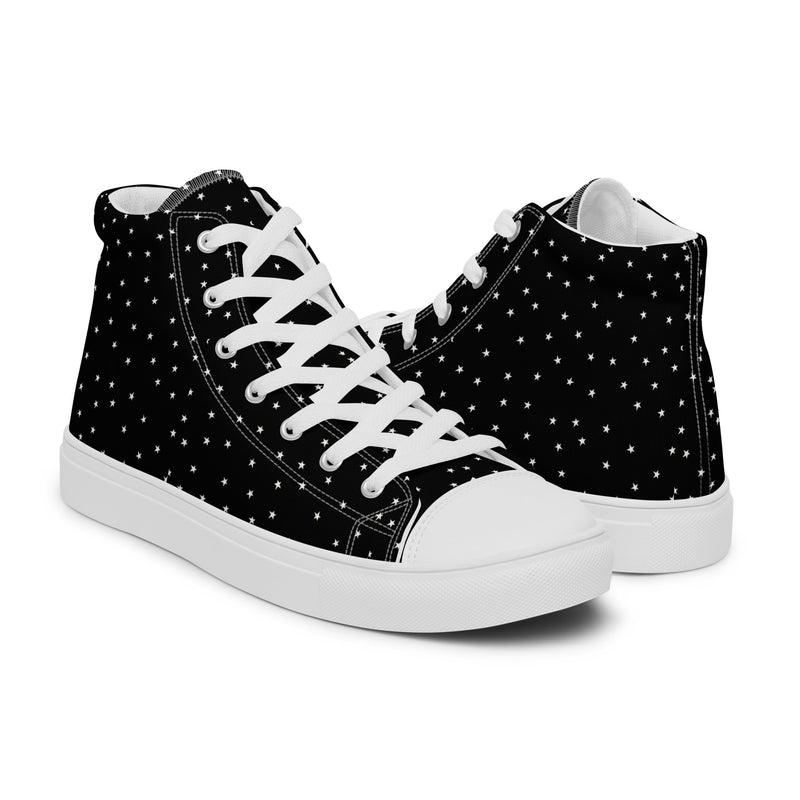 Black Polka Dot High Top #278 - Opposite Side | HA!LO Canvas Sneakers