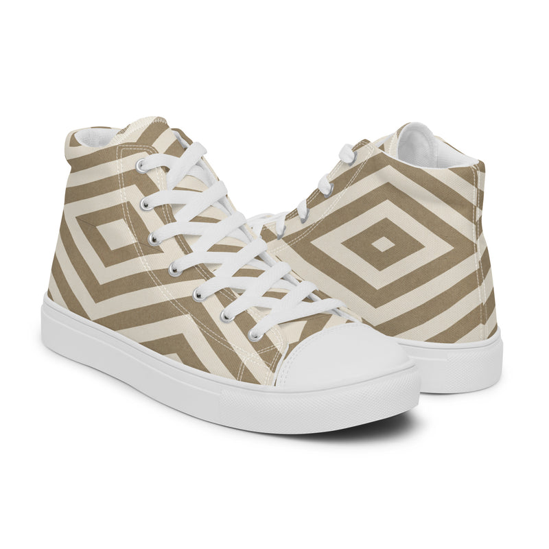 Tan Chevron High Top #290 - Opposite Side | HA!LO Canvas Sneakers