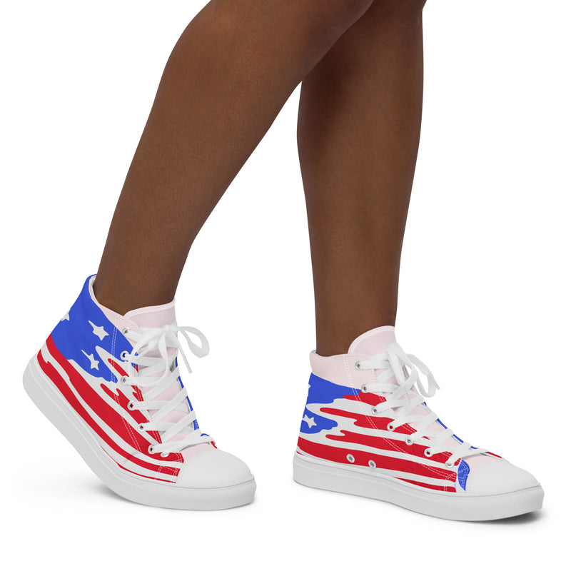 Stars Stripes High Top #292 - Opposite Side | HA!LO Canvas Sneakers
