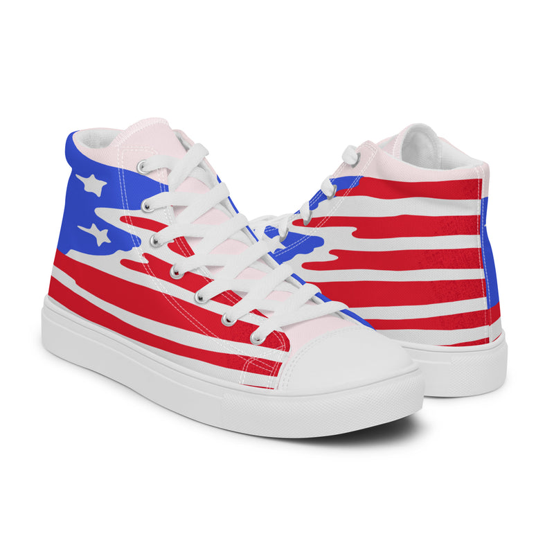 Stars Stripes High Top #292 - Top Down View | HA!LO Canvas Sneakers