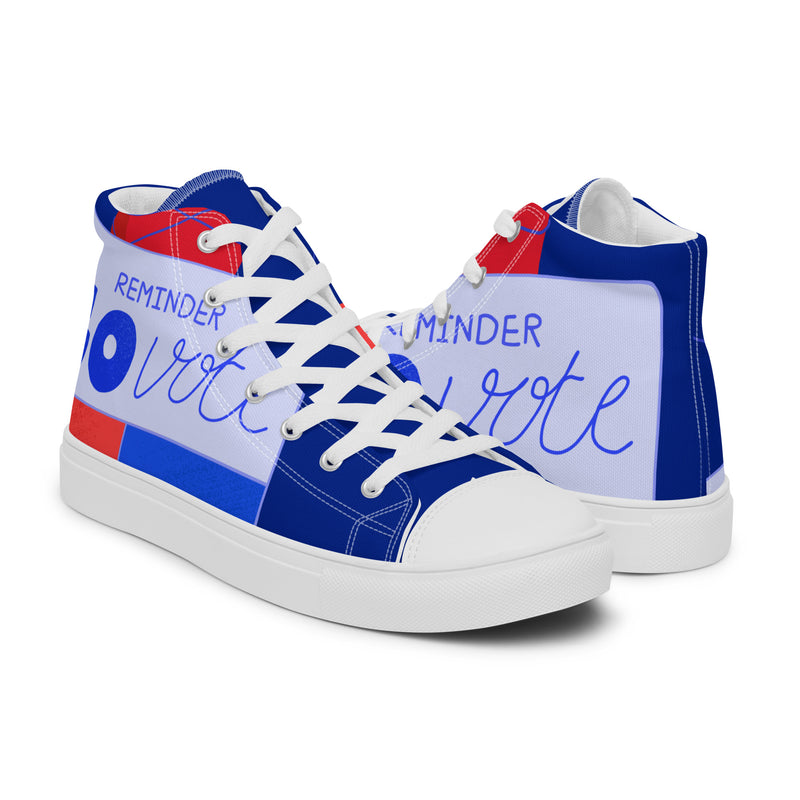 Go Vote High Top #293 - Top Down View | HA!LO Canvas Sneakers