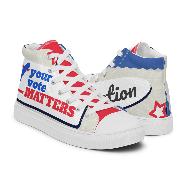 Election Day High Top #294 - Top Down View | HA!LO Canvas Sneakers