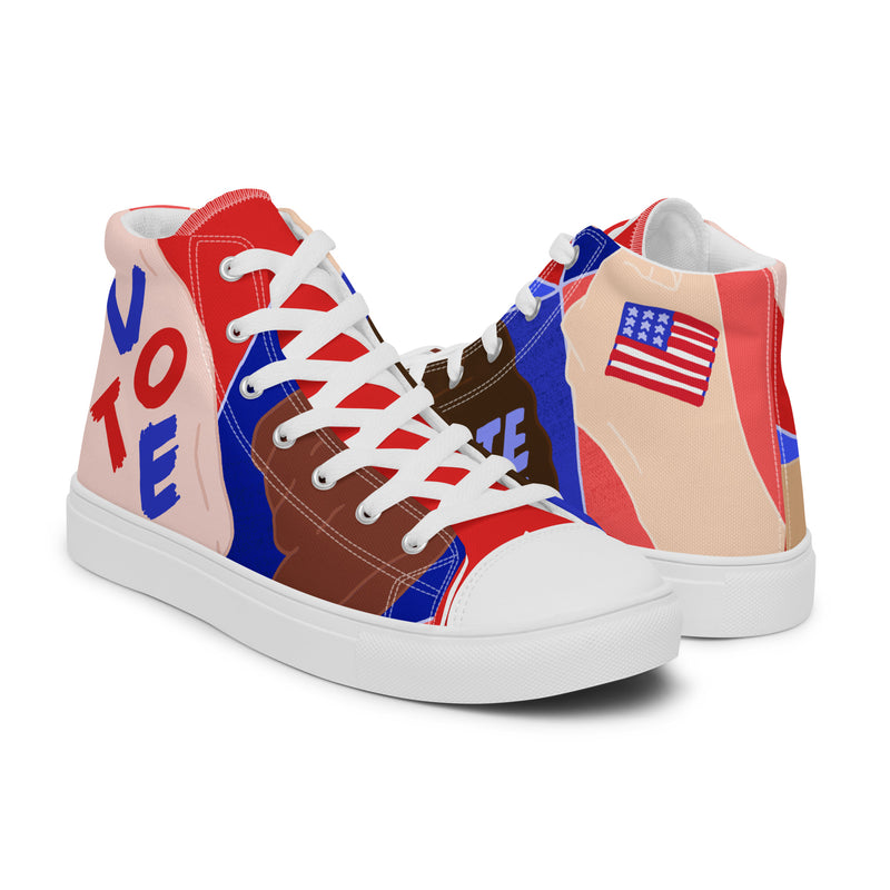 Vote Patriot High Top #295 - Top Down View | HA!LO Canvas Sneakers