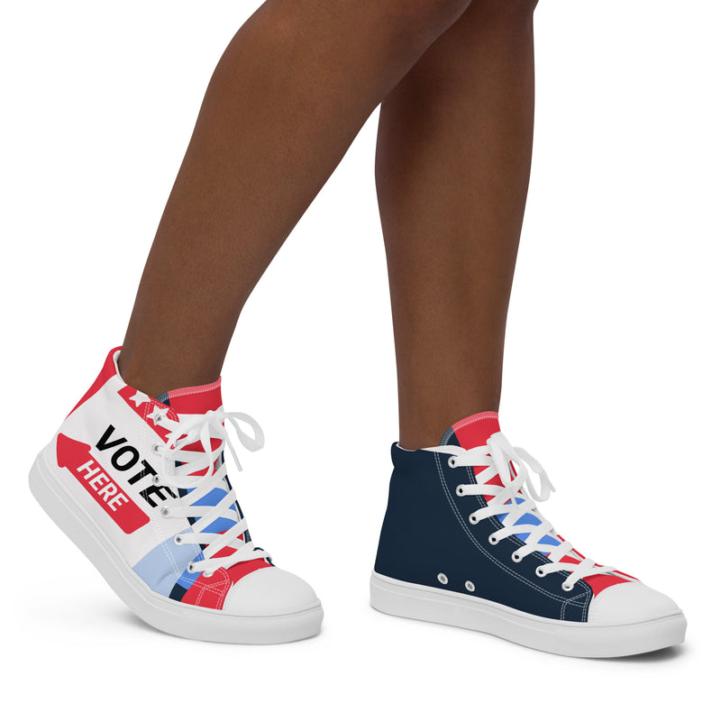 Vote Red High Top #296 - Opposite Side | HA!LO Canvas Sneakers