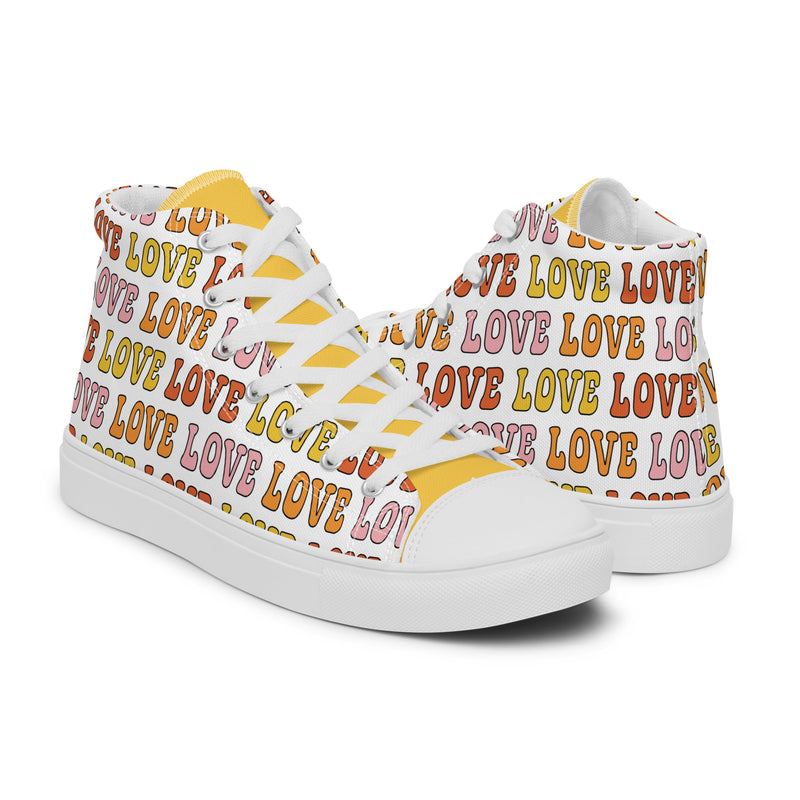 Love Word Art High Top #306 - Top Down View | HA!LO Canvas Sneakers