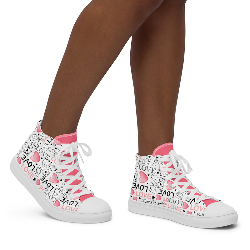 Love Letter High Top #317 - Opposite Side | HA!LO Canvas Sneakers
