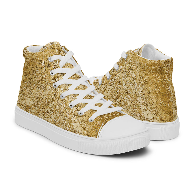 Gold Glitter High Top #325 - Top Down View | HA!LO Canvas Sneakers