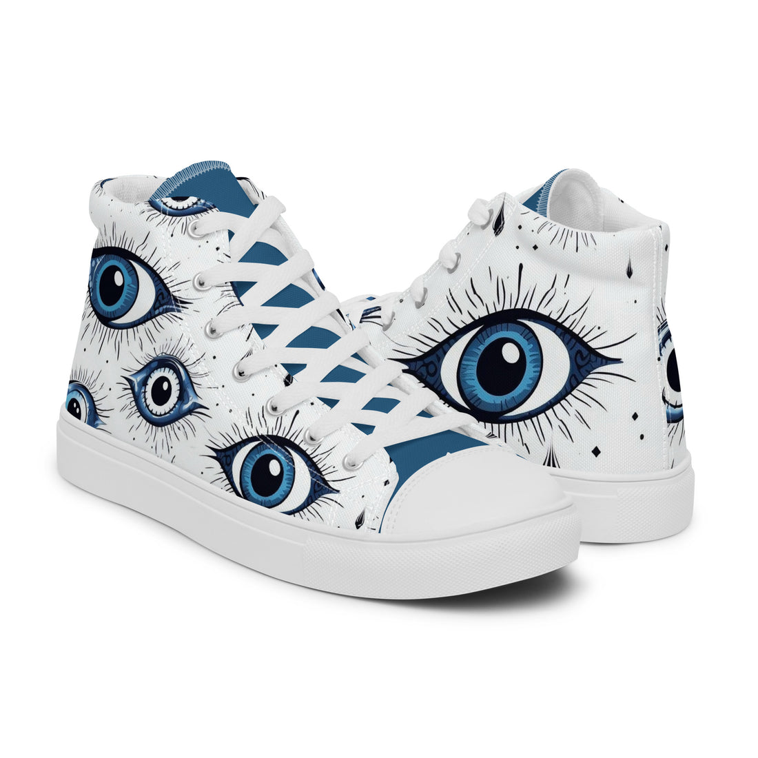 Women's Evil Eye High Top Sneakers 342 - ShipSneakers.com