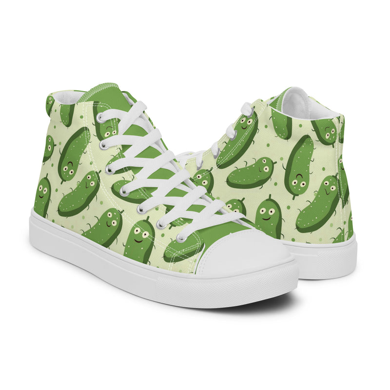 HA!LO Pickle Print #333 — Women’s Canvas High Top