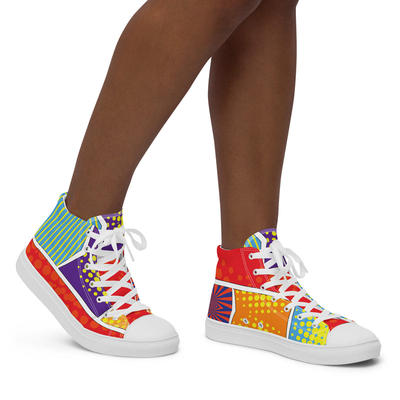 HA!LO Geometric Print #336 — Women’s Canvas High Top
