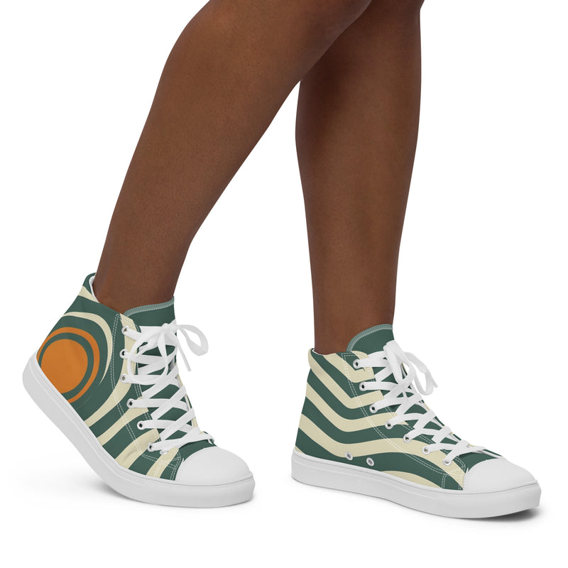HA!LO Retro Circle #341 — Women’s Canvas High Top