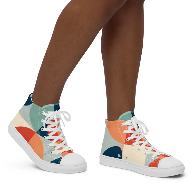 HA!LO Abstract Color Block #344 — Women's Canvas High Top