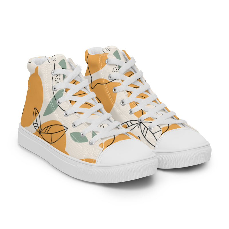 Citrus Orange High Top #9 - Front View | HA!LO Canvas Sneakers