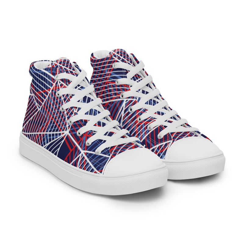 Pink Geometric High Top #15 - Front View | HA!LO Canvas Sneakers