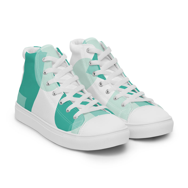 Mint Check High Top #37 - Front View | HA!LO Canvas Sneakers