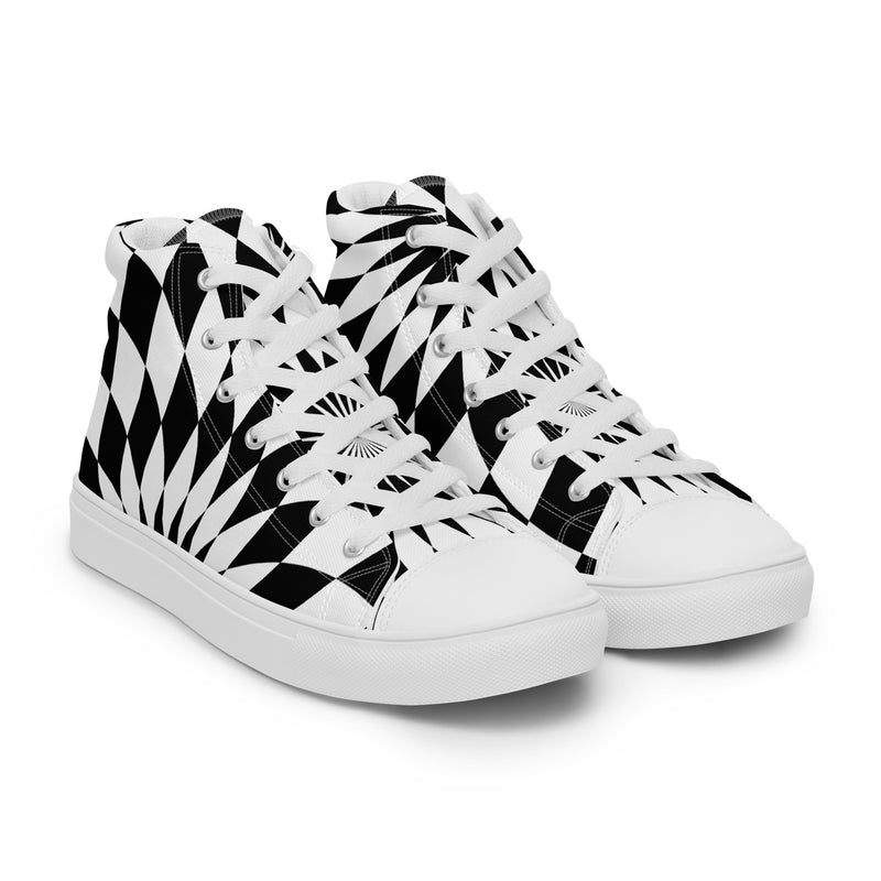 Checkerboard High Top #38 - Front View | HA!LO Canvas Sneakers