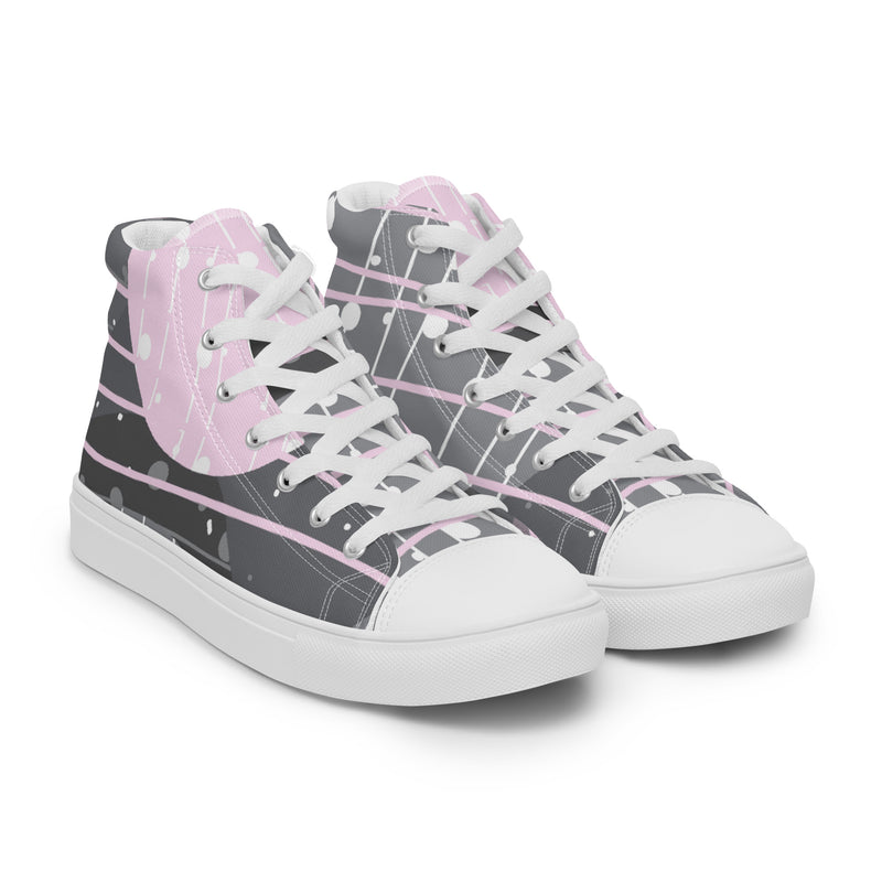 Pink Cloud High Top #51 - Front View | HA!LO Canvas Sneakers