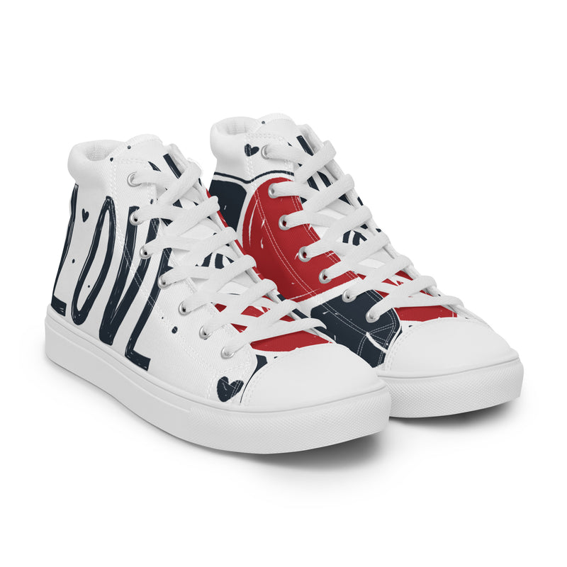 Love Text High Top #59 - Front View | HA!LO Canvas Sneakers