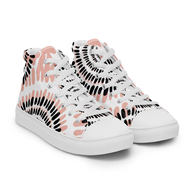 Coral Tie Dye High Top #70 - Front View | HA!LO Canvas Sneakers