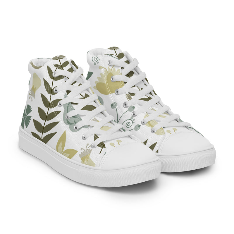 Fern Leaf High Top #78 - Front View | HA!LO Canvas Sneakers