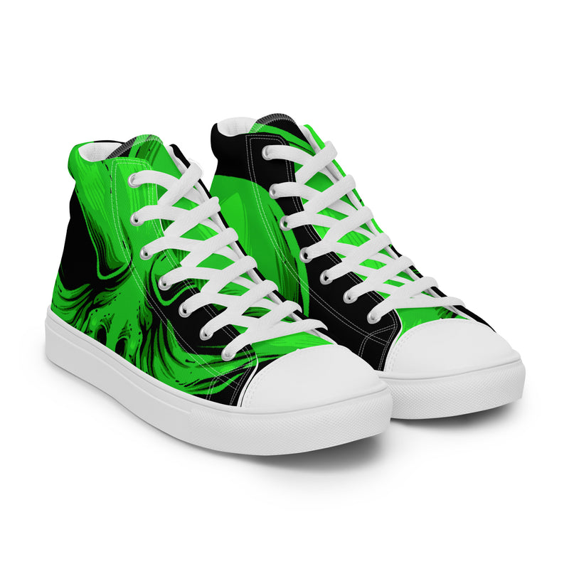 Green Smoke High Top #85 - Front View | HA!LO Canvas Sneakers