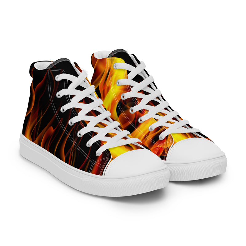 Fire Flame High Top #87 - Front View | HA!LO Canvas Sneakers