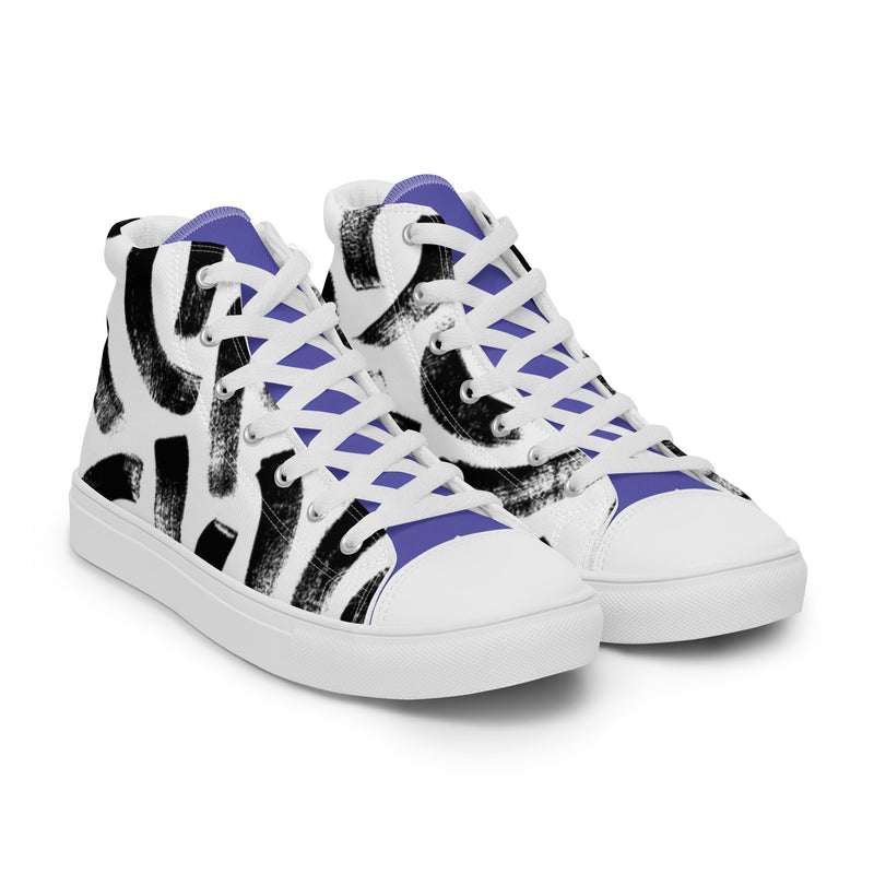 Abstract Ink High Top #93 - Top Down View | HA!LO Canvas Sneakers