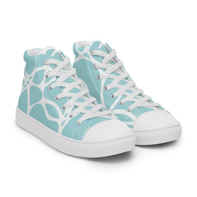 Aqua Mosaic High Top #94 - Front View | HA!LO Canvas Sneakers