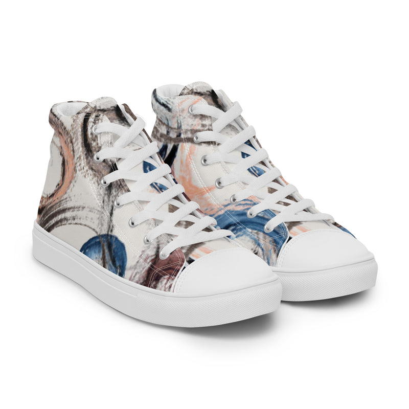 Marble Swirl High Top #97 - Front View | HA!LO Canvas Sneakers