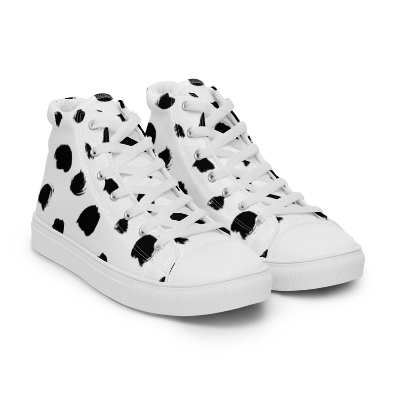 Cow Print High Top #103 - Front View | HA!LO Canvas Sneakers