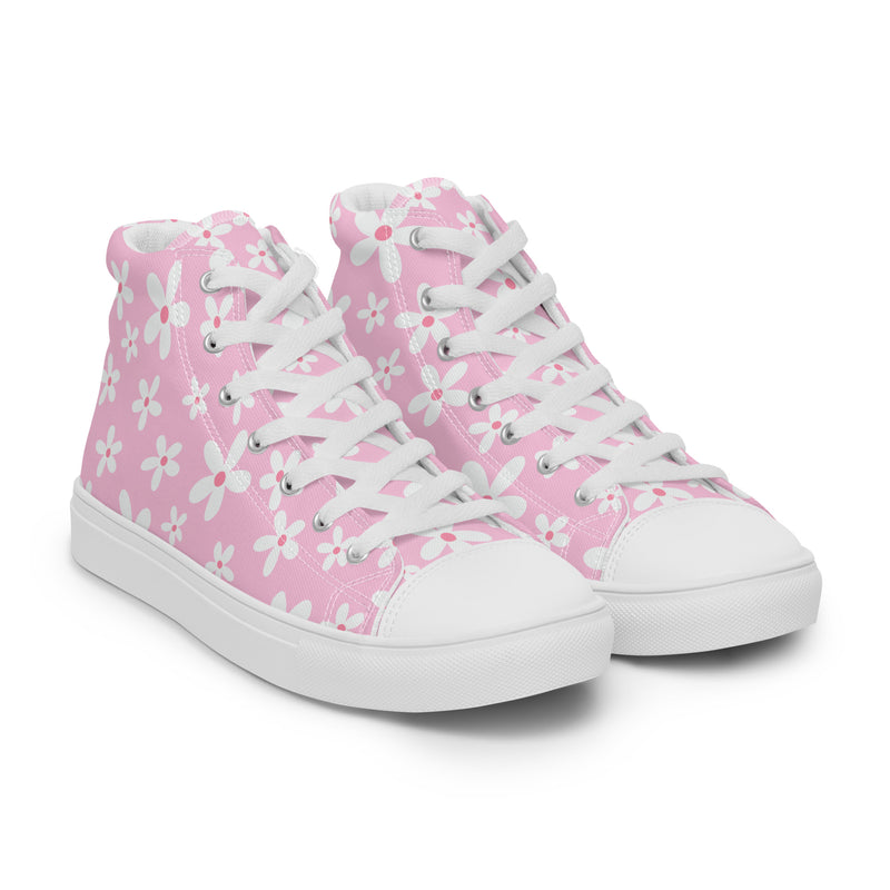 Cherry Blossom High Top #121 - Front View | HA!LO Canvas Sneakers