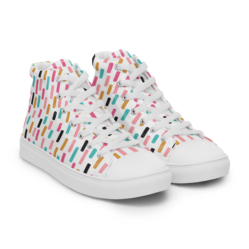 Color Block High Top #134 - Front View | HA!LO Canvas Sneakers