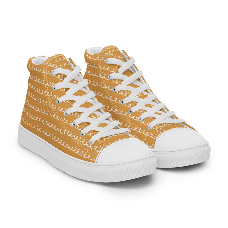 Mustard Stitch High Top #135 - Front View | HA!LO Canvas Sneakers