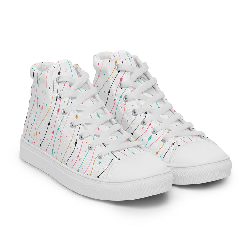 Confetti Rain High Top #137 - Front View | HA!LO Canvas Sneakers
