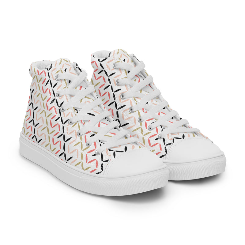 Geometric Arrow High Top #175 - Front View | HA!LO Canvas Sneakers