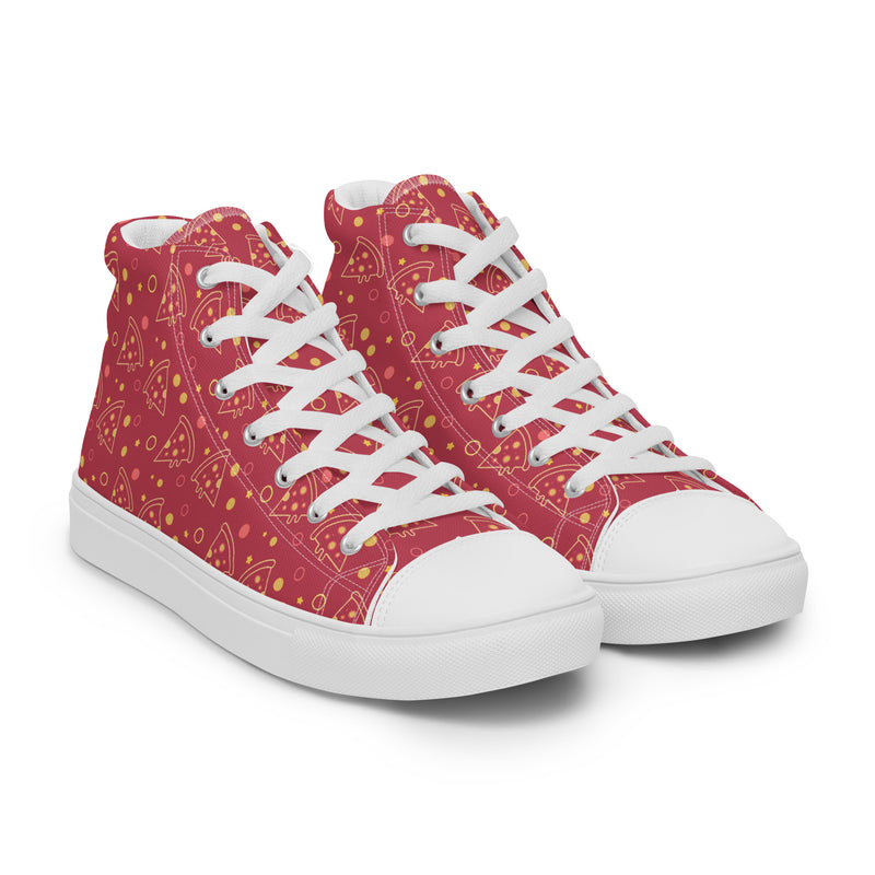 Red Gold Star High Top #196 - Front View | HA!LO Canvas Sneakers